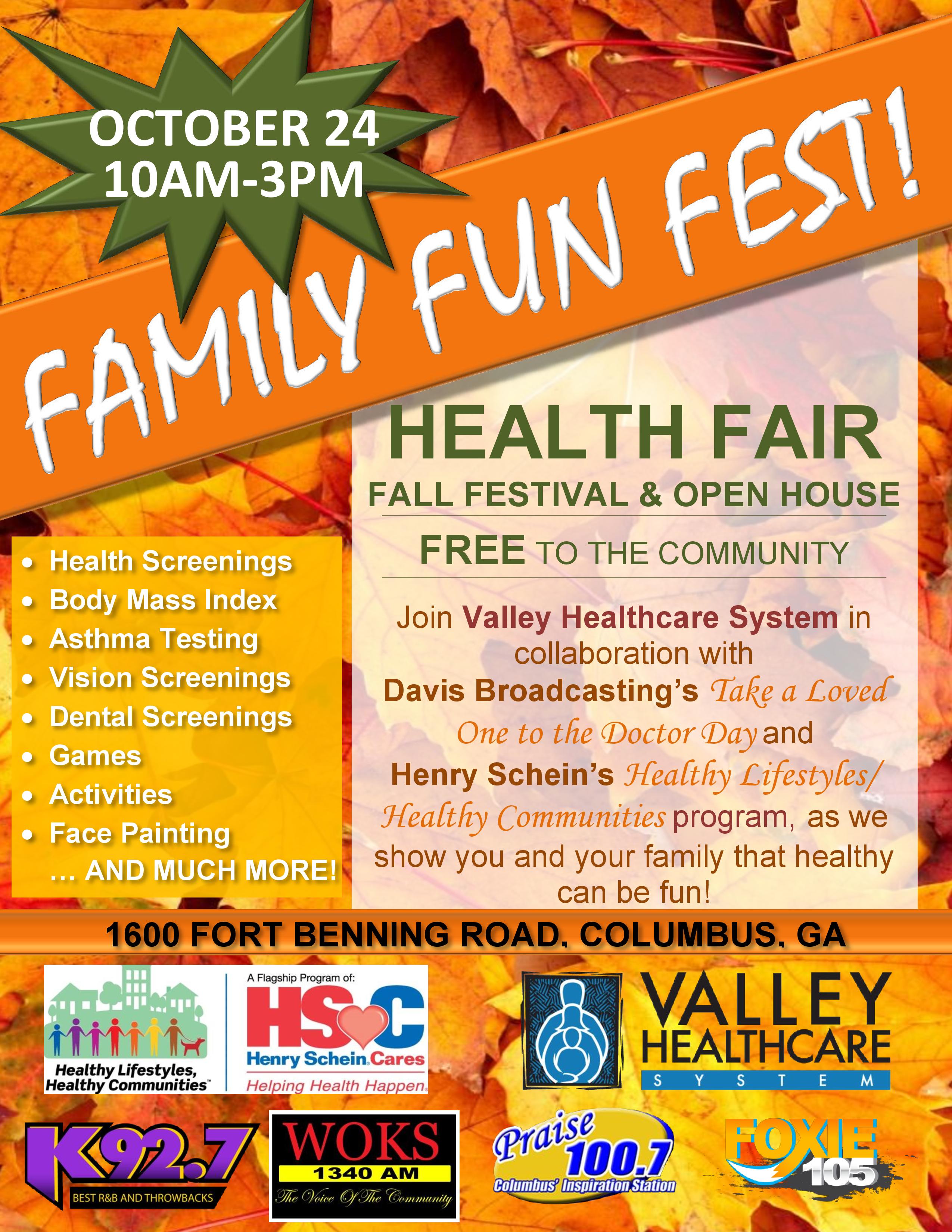 family fun fest health fair fall festival open house valley employee health fair flyer